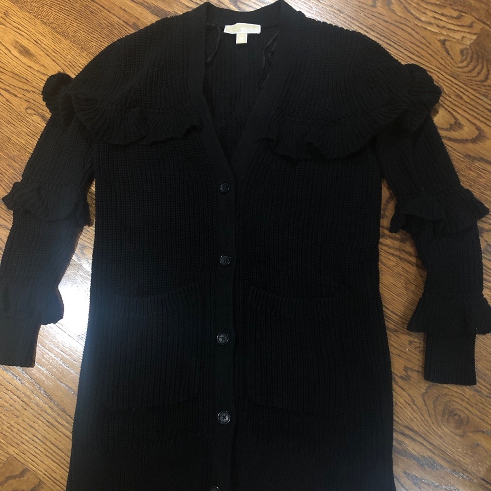 MICHAEL Michael Kors black knit cardigan dress
